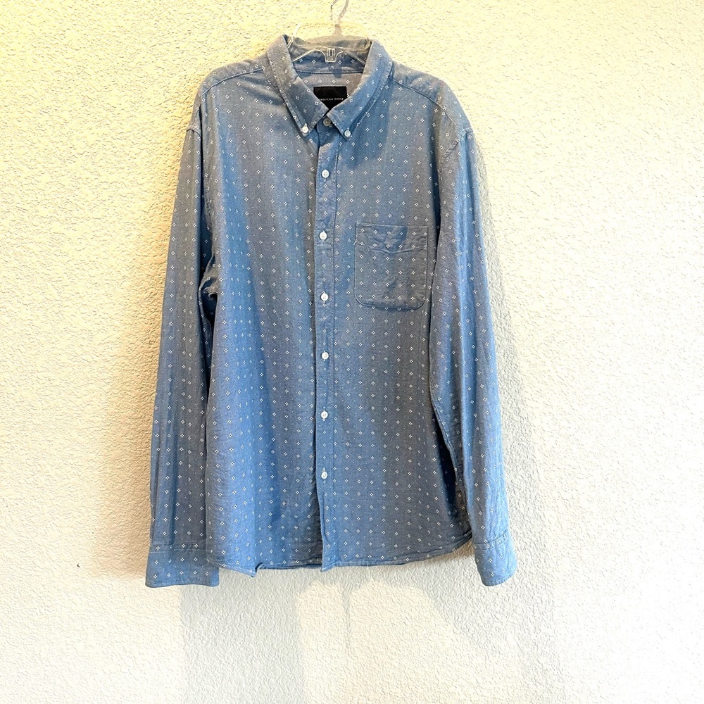 American Eagle Button Down Collared Men’s Casual … - image 7